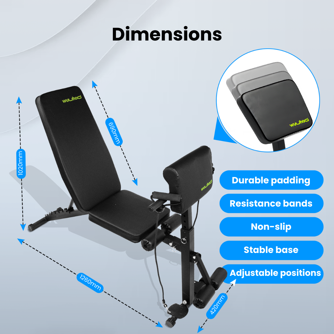 Apex weight bench with bicep pad