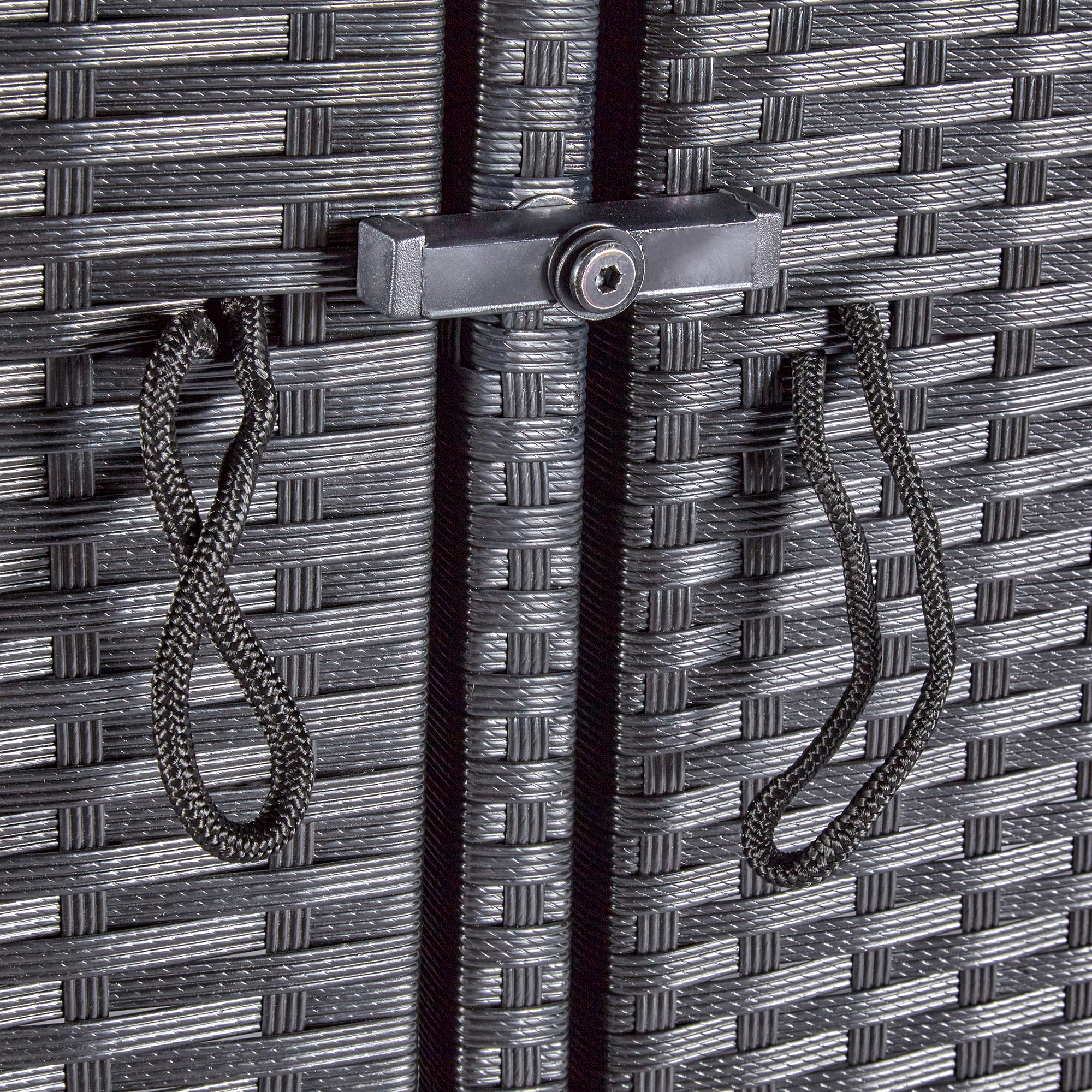 wuuhoo® I Polyrattan Mülltonnenbox Tonni für 2 Tonnen I Mülltonnengarage schwarz I Gerätebox aufklappbar I Mülltonnenverkleidung mit Klappdeckel I Wetterfest für Innen und Außen