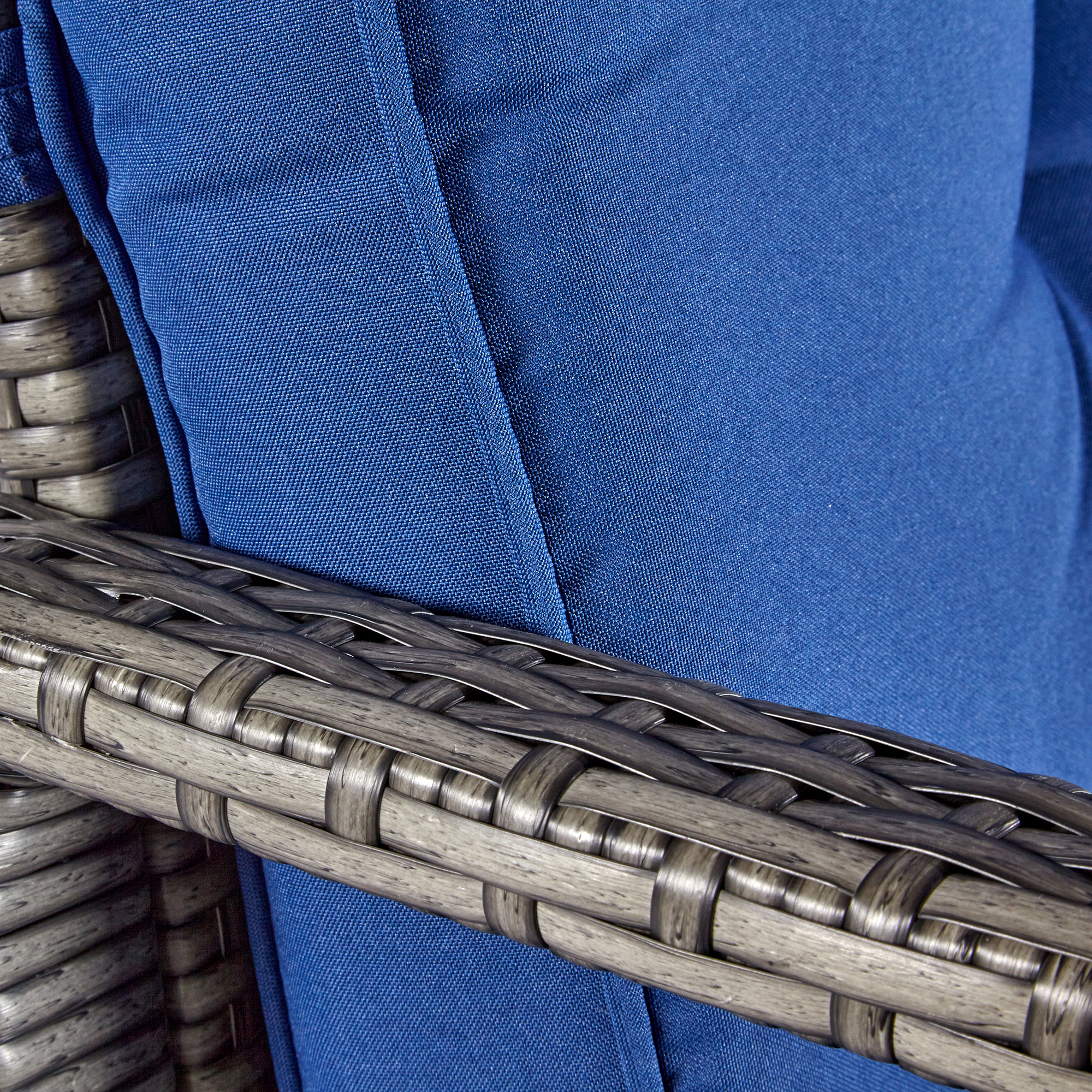 wuuhoo® I Polyratten Schaukelstuhl Lorelei in grau I Gartenstuhl mit Armlehne incl. bequemen Sitzkissen I Schwingsessel mit Metallgestell pulverbeschichtet I Wetterfest für Innen und Außen