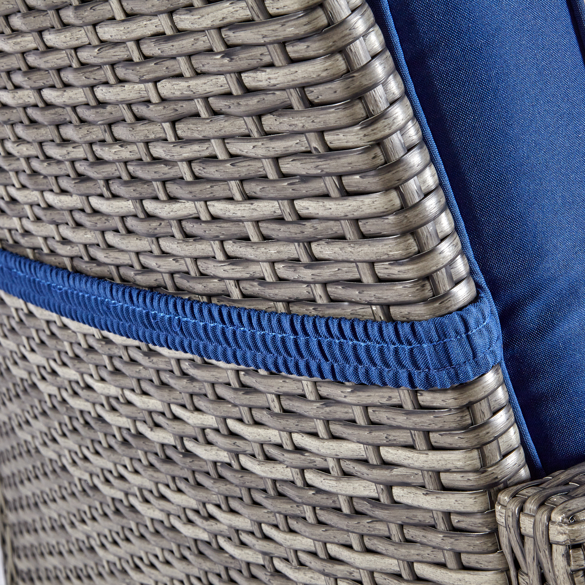 wuuhoo® I Polyratten Schaukelstuhl Lorelei in grau I Gartenstuhl mit Armlehne incl. bequemen Sitzkissen I Schwingsessel mit Metallgestell pulverbeschichtet I Wetterfest für Innen und Außen