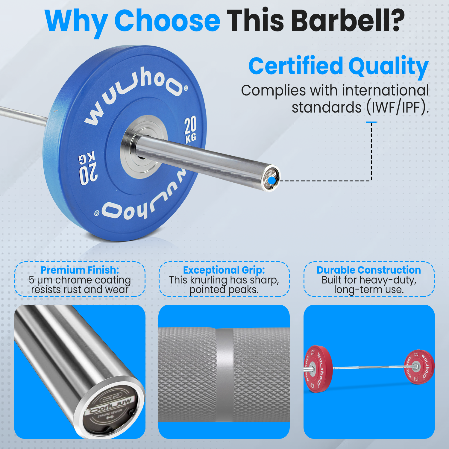 Olympic barbell Hera 15 kg | IWF/IPF