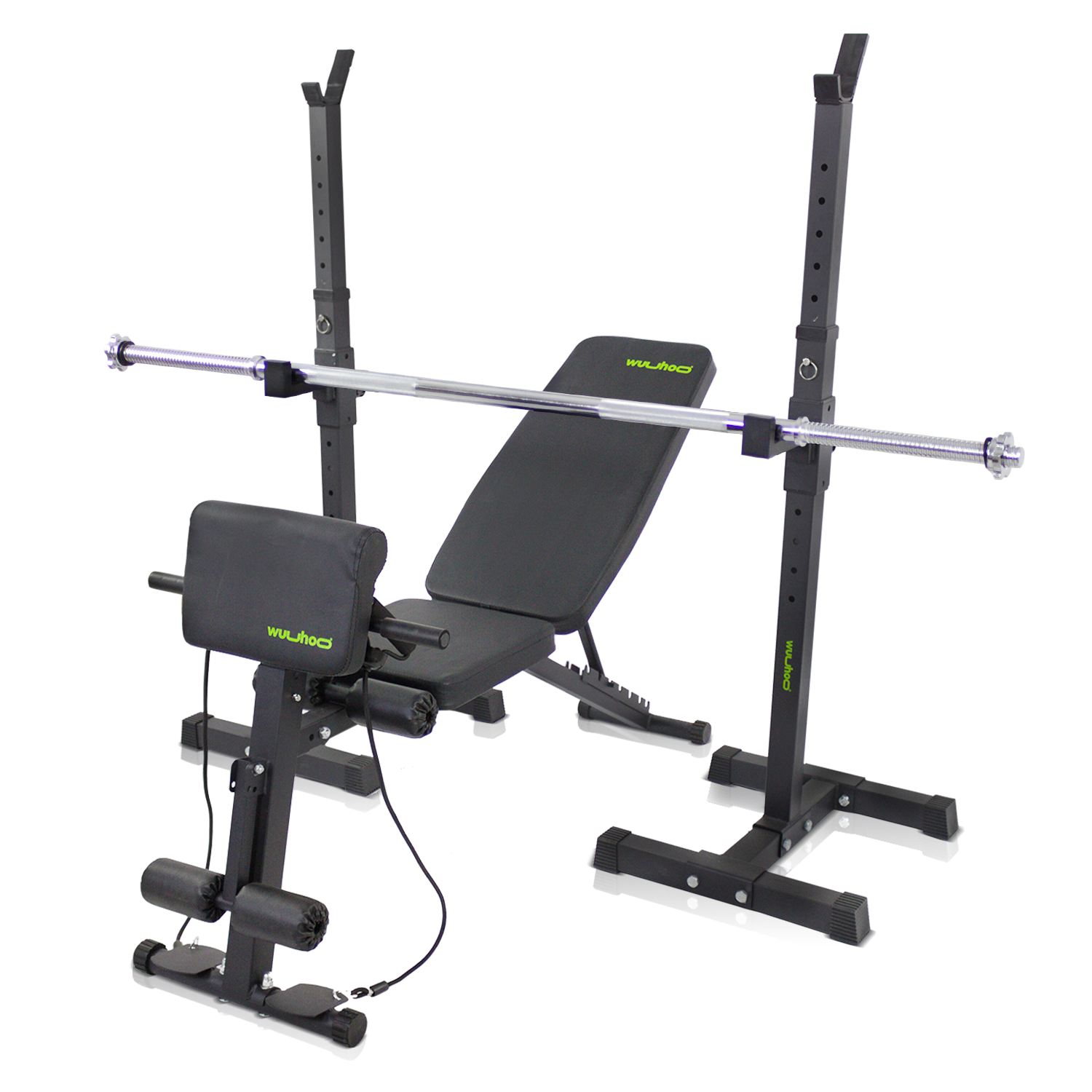 Home Gym Set – Bench Press | Weight Bench, Stand & Barbell