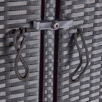 wuuhoo® I Polyrattan Mülltonnenbox Tonni für 2 Tonnen I Mülltonnengarage schwarz I Gerätebox aufklappbar I Mülltonnenverkleidung mit Klappdeckel I Wetterfest für Innen und Außen