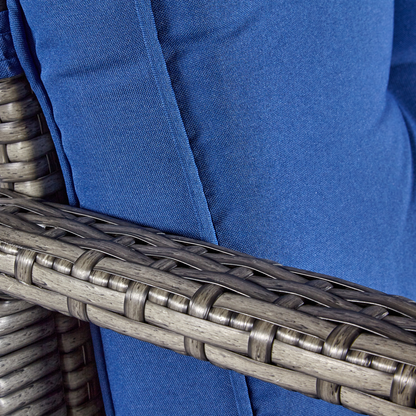 wuuhoo® I Polyratten Schaukelstuhl Lorelei in grau I Gartenstuhl mit Armlehne incl. bequemen Sitzkissen I Schwingsessel mit Metallgestell pulverbeschichtet I Wetterfest für Innen und Außen