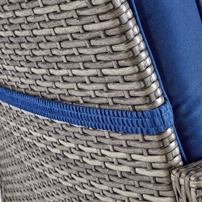 wuuhoo® I Polyratten Schaukelstuhl Lorelei in grau I Gartenstuhl mit Armlehne incl. bequemen Sitzkissen I Schwingsessel mit Metallgestell pulverbeschichtet I Wetterfest für Innen und Außen