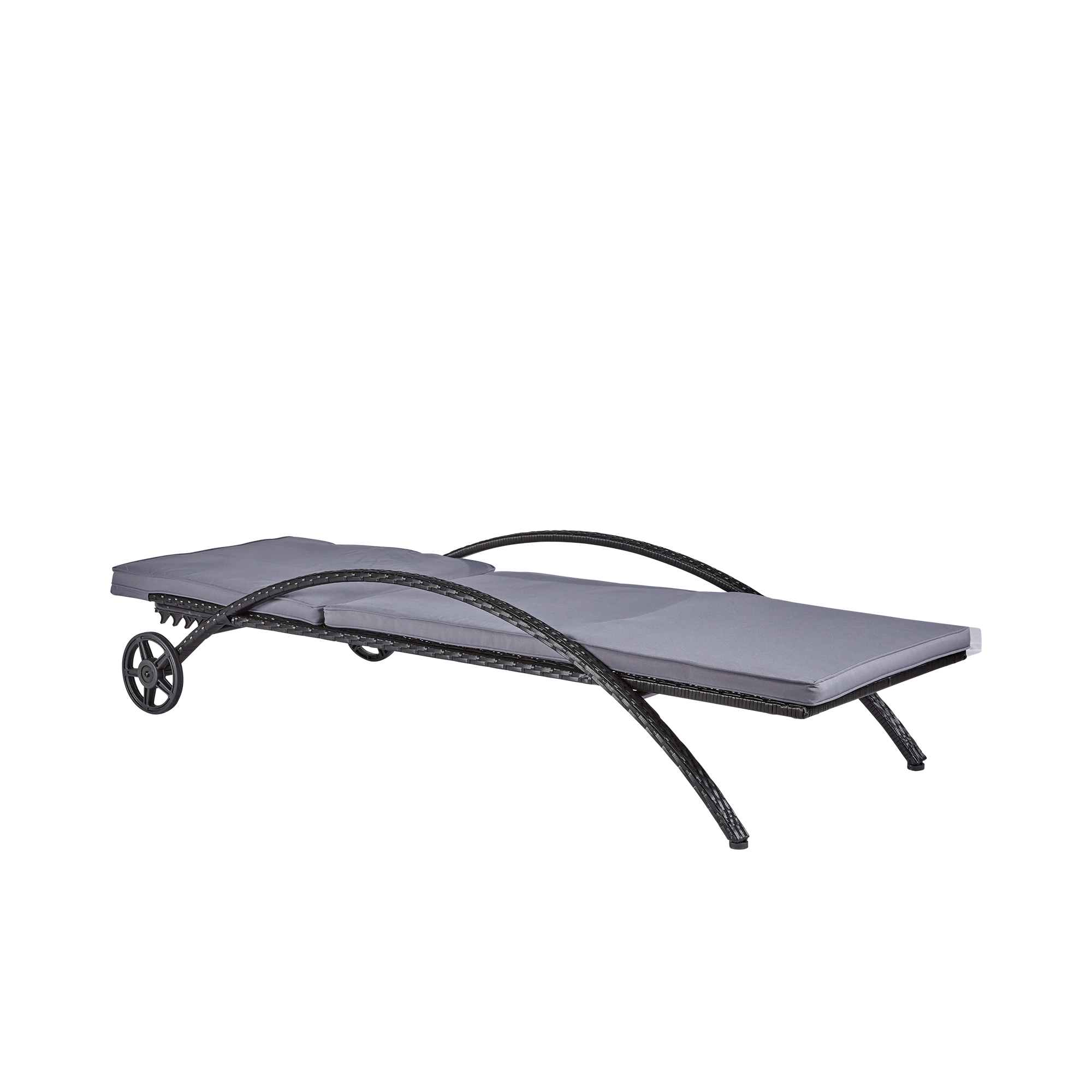 wuuhoo® I Polyratten Sonnenliege Sylta mit Räder I Gartenliege 5-fach höhenverstellbar I Strandliege mit Armlehne incl. Kissen I Metall pulverbeschichtet I Wetterfest für Innen und Außen