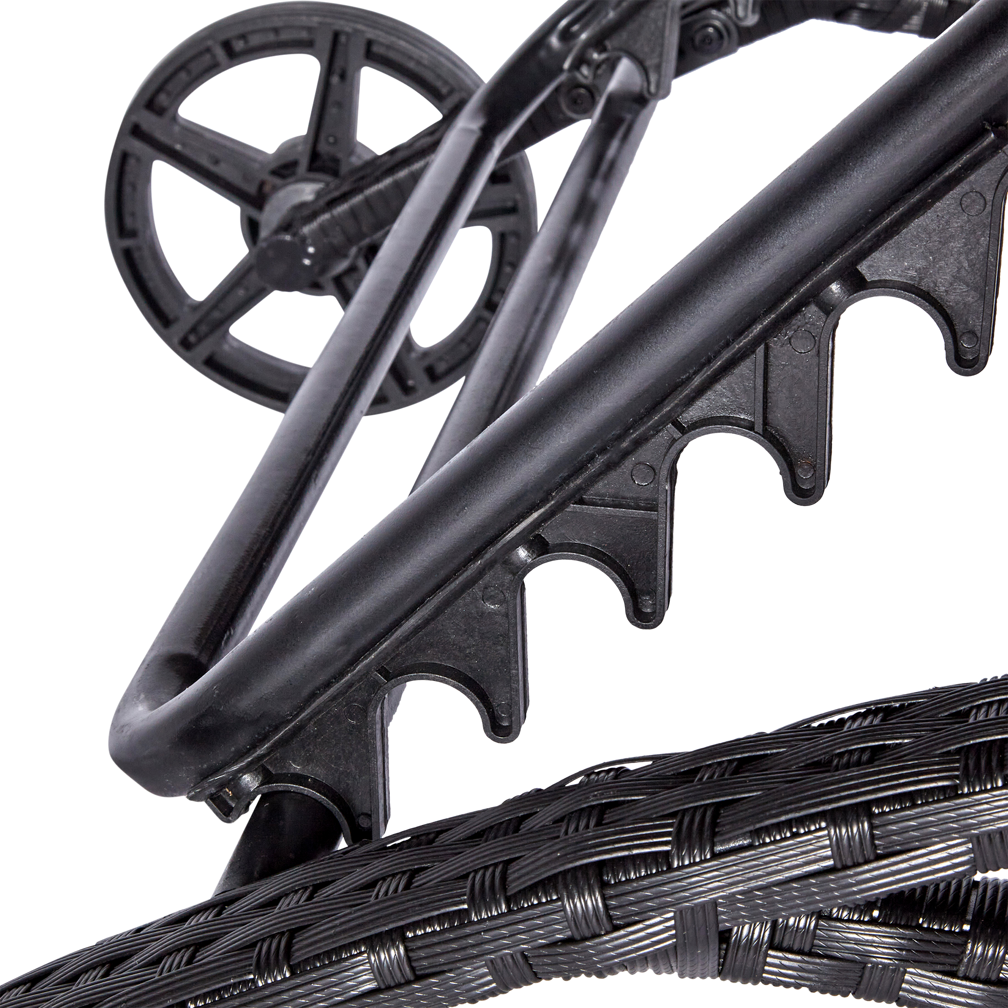 wuuhoo® I Polyratten Sonnenliege Sylta mit Räder I Gartenliege 5-fach höhenverstellbar I Strandliege mit Armlehne incl. Kissen I Metall pulverbeschichtet I Wetterfest für Innen und Außen