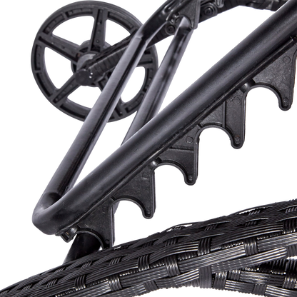 wuuhoo® I Polyratten Sonnenliege Sylta mit Räder I Gartenliege 5-fach höhenverstellbar I Strandliege mit Armlehne incl. Kissen I Metall pulverbeschichtet I Wetterfest für Innen und Außen