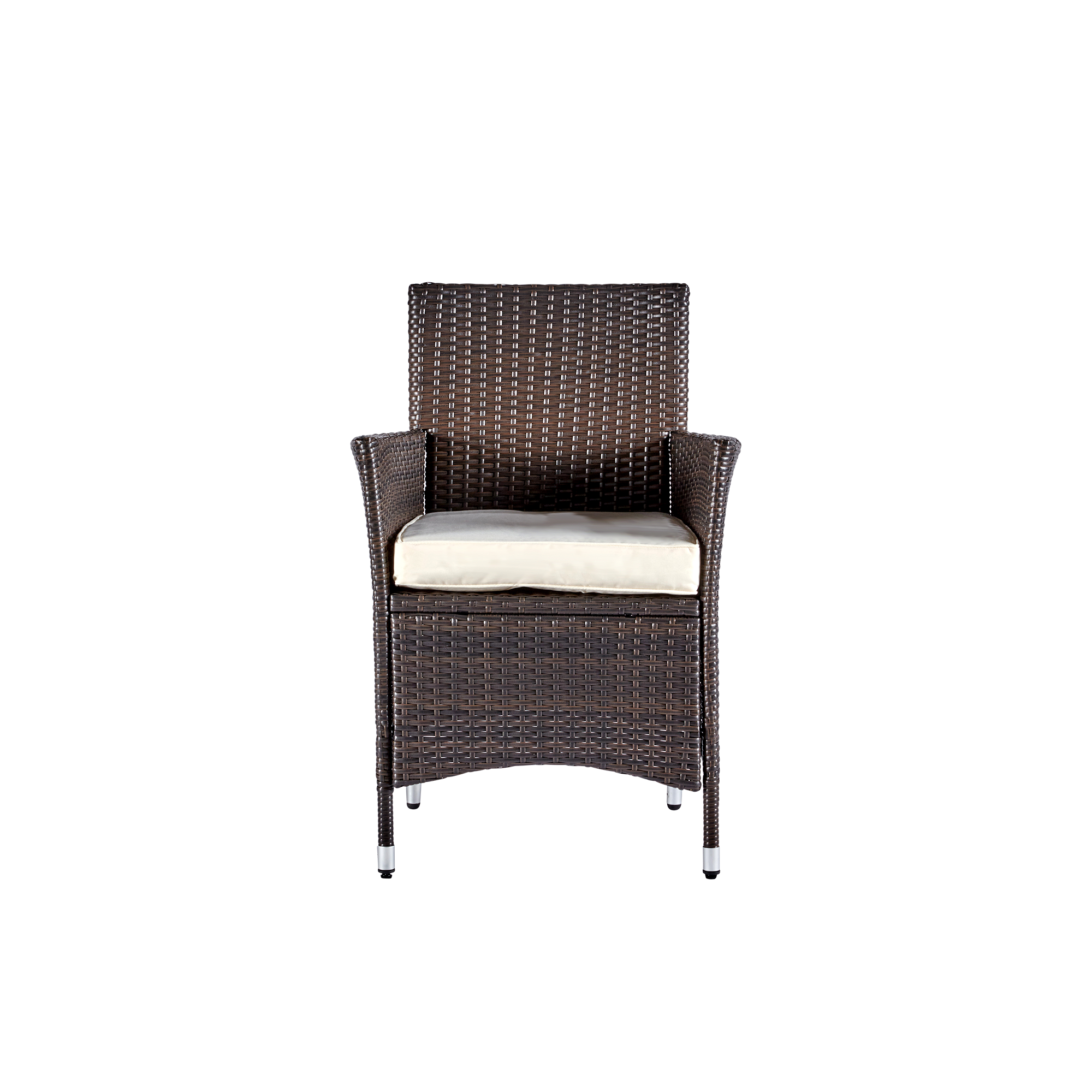 wuuhoo® I Elegante Polyrattan Essgruppe Brooklyn 5-teilig I Sitzgarnitur mit Holztisch I Gartenmöbel Set I Stühle mit Armlehne incl. Kissen I Wetterfest für Innen und Außen