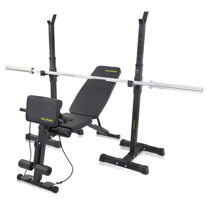 Home Gym Set – Bench Press | Weight Bench, Stand &amp; Barbell