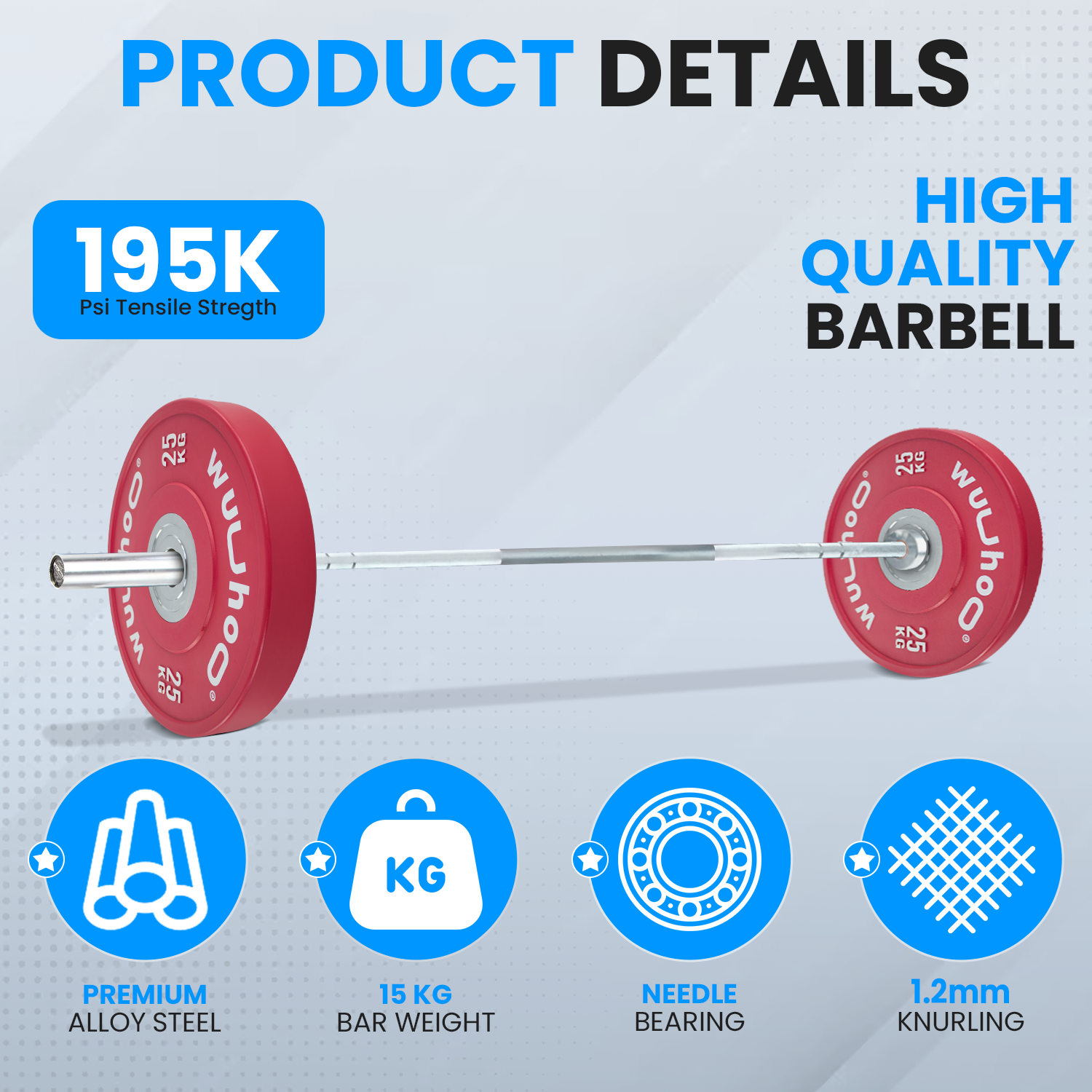 Olympic High-End Barbell Hera – Women | Center Knurling | Needle Bearing | Graphite Bronze Bushing