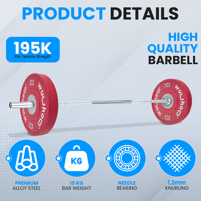 Olympic High-End Barbell Hera – Women | Center Knurling | Needle Bearing | Graphite Bronze Bushing