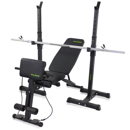 Home Gym Set – Bench Press | Weight Bench, Stand &amp; Barbell