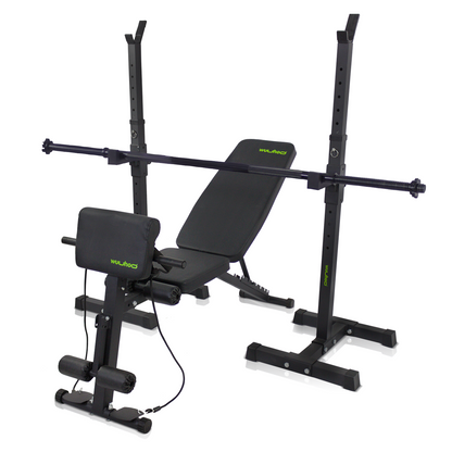 Home Gym Set – Bench Press | Weight Bench, Stand &amp; Barbell