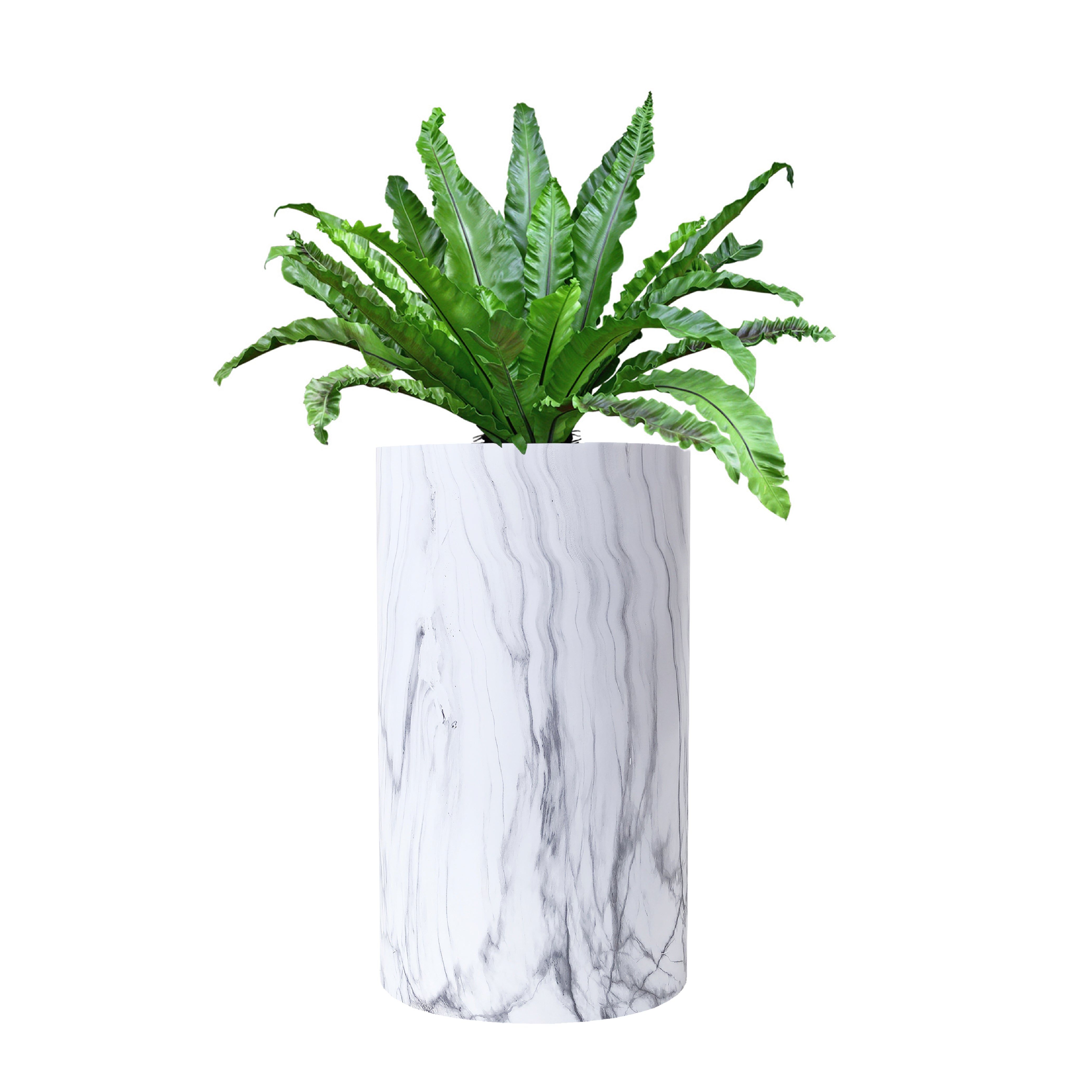 Pflanzkübel Lily Marmoroptik weiß